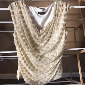 Gold dotted sleeveless blouse